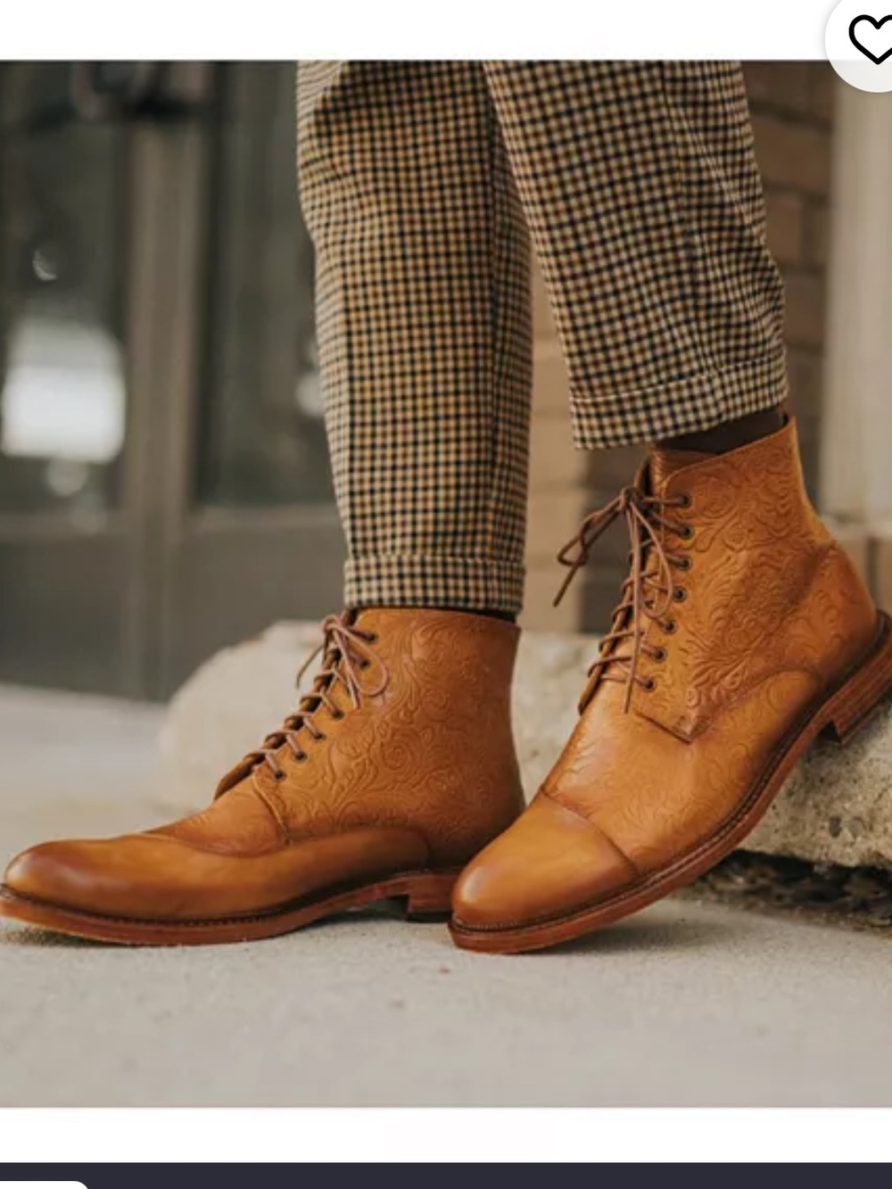 Taft Men's Paris Floral Embossed Leather Dress Boots